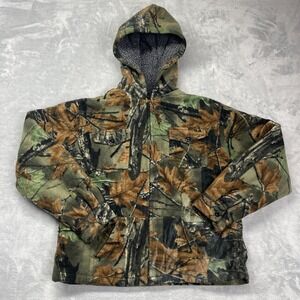 Trail Crest Jacket‎ Mens XL Multi Sherpa Lined Hunting Real Tree Camo Full Zip